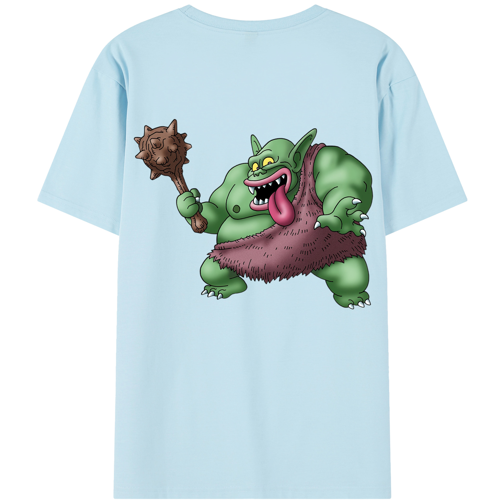 （画像用） ドラゴンクエスト Doragon Kuesuto Dragon Quest 綿100％半袖Tシャツ（背面プリント）